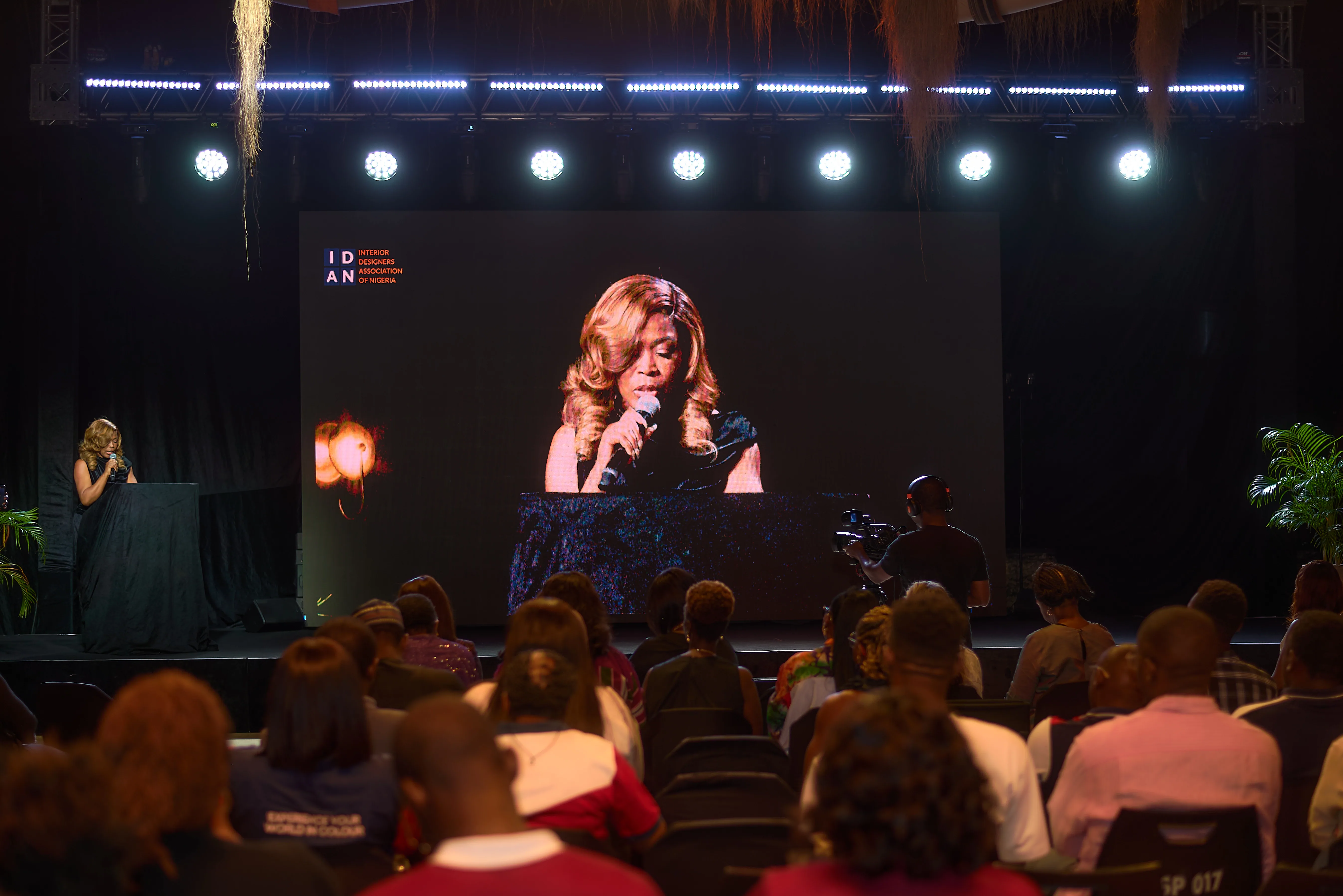 Jacqueline Aki, IDAN President, giving the welcome address at the African Interior Design Congress 2025
