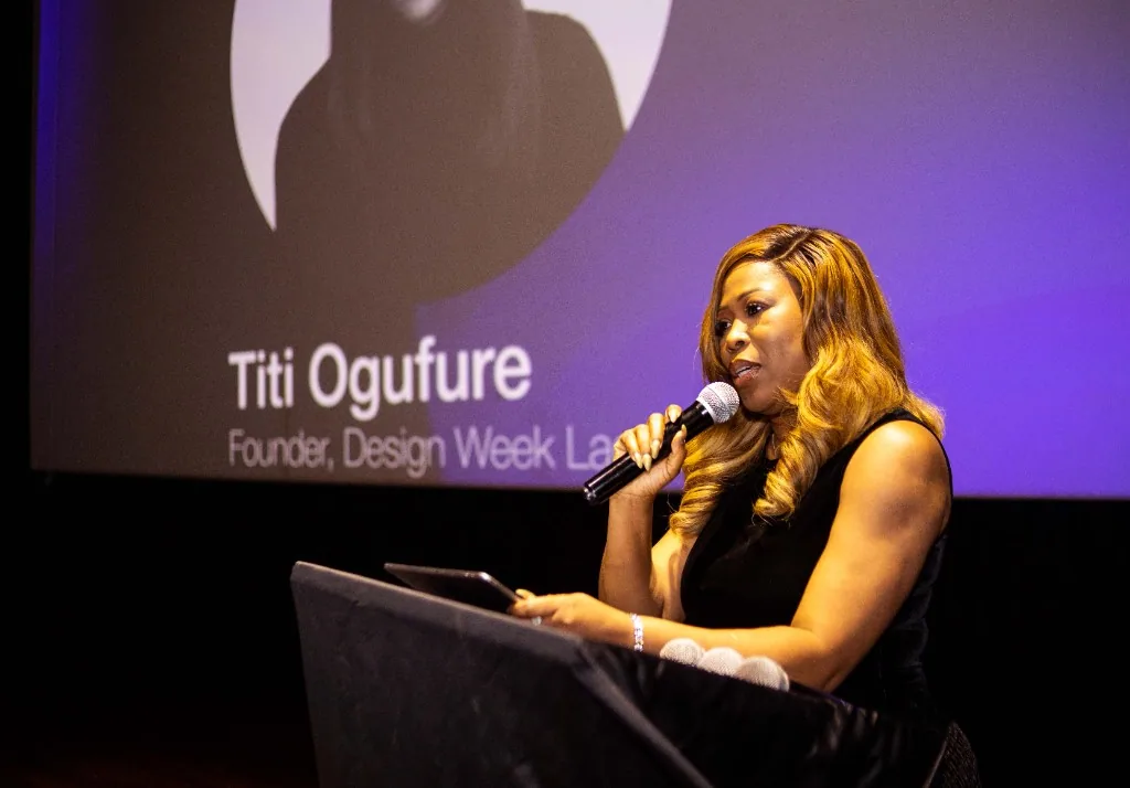 Titi Ogufere speaking at Design Week Lagos